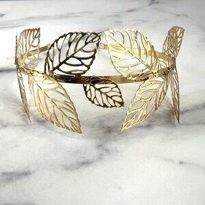Greek Goddess Golden Metal Leaf Headband